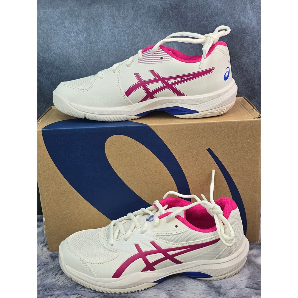 NWB Asics Gel-Game GS Tennis Shoes White Pink/Rose Athletic Sneakers Kid SZ 5
